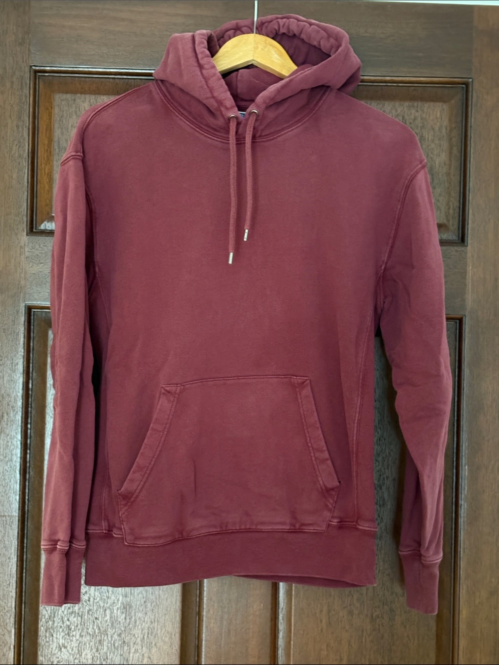 J. Crew Men's Burgundy Hooded Pullover Sweatshirt